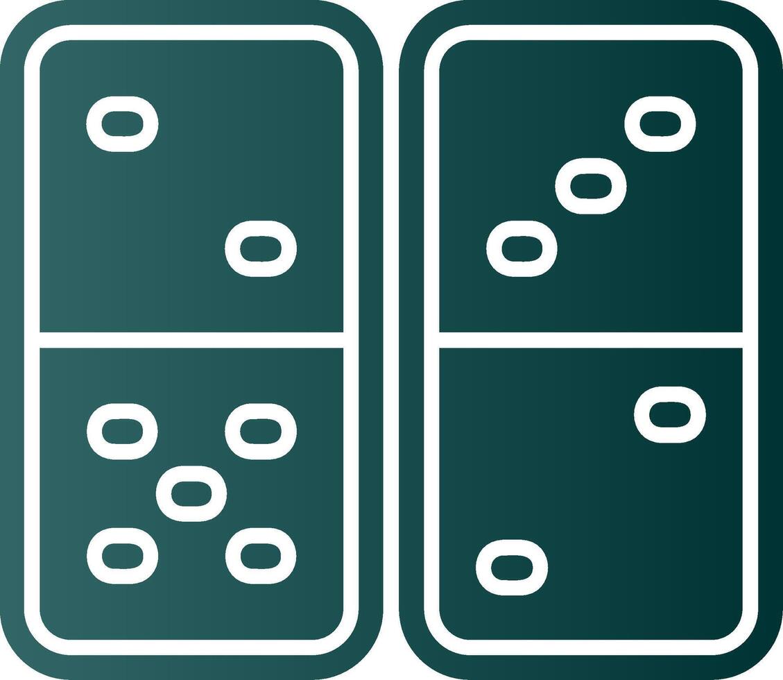 Domino Glyph Gradient Green Icon vector