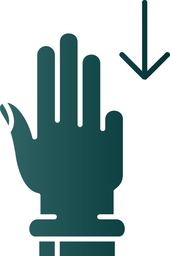 Three Fingers Down Glyph Gradient Green Icon vector