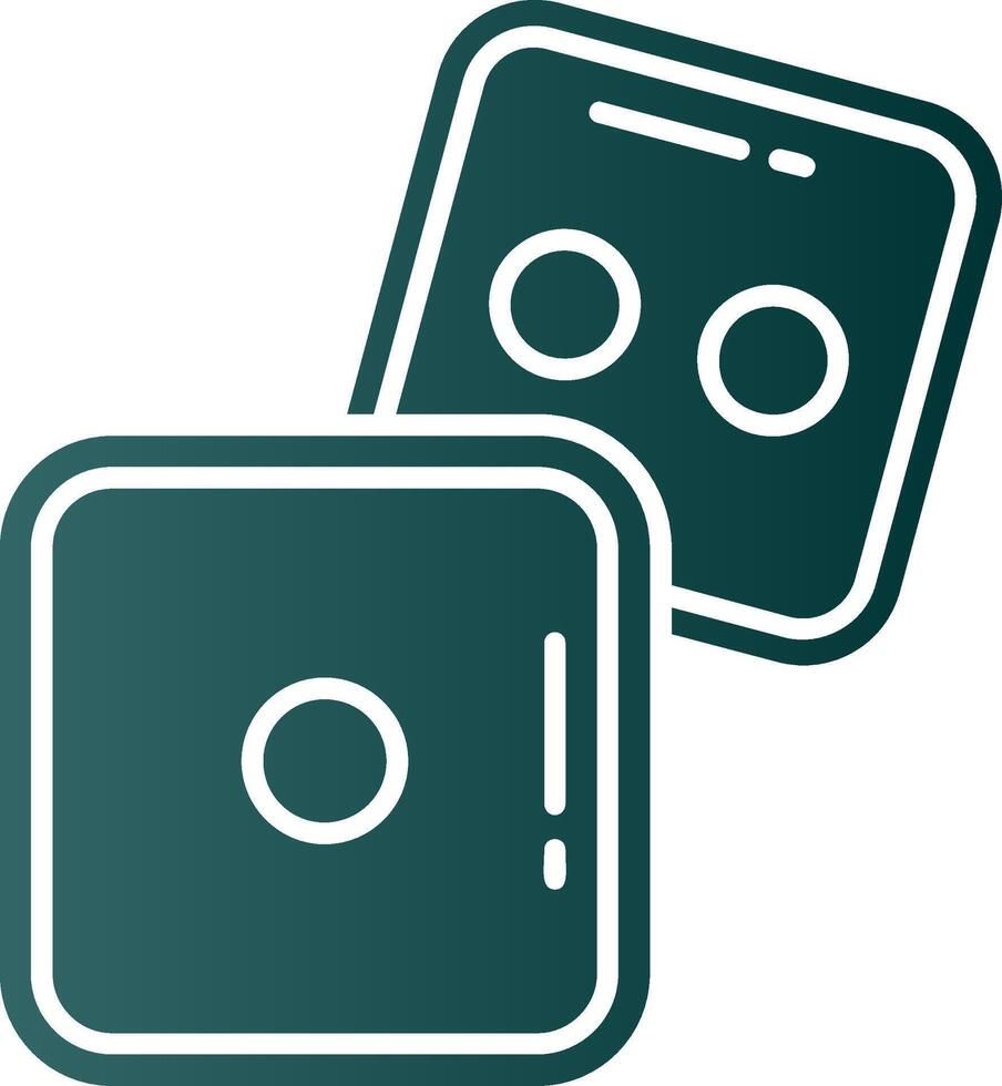 Dice Glyph Gradient Green Icon vector