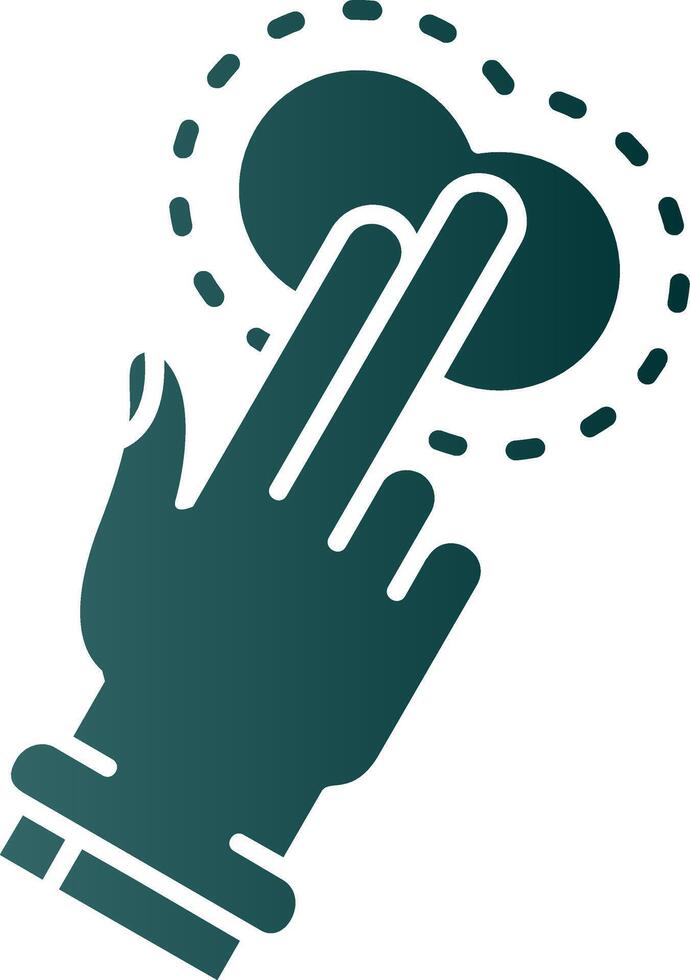 Two Fingers Tap Glyph Gradient Green Icon vector