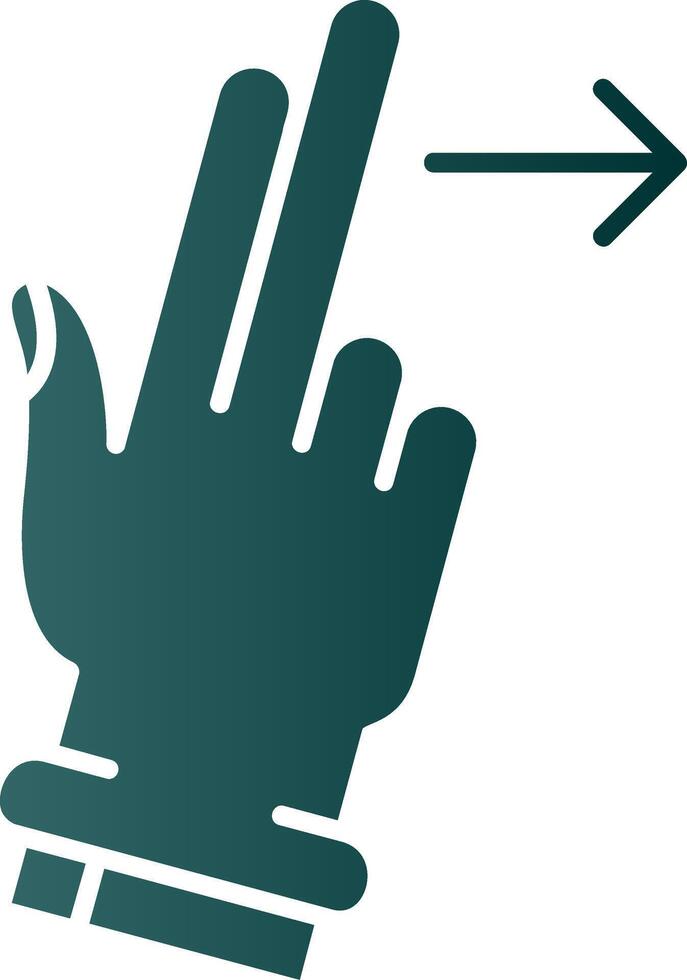 Two Fingers Right Glyph Gradient Green Icon vector