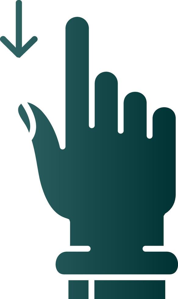 Swipe Down Glyph Gradient Green Icon vector
