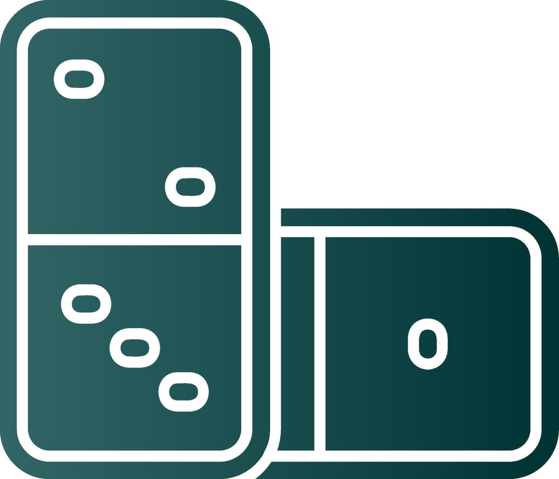 Domino Glyph Gradient Green Icon vector