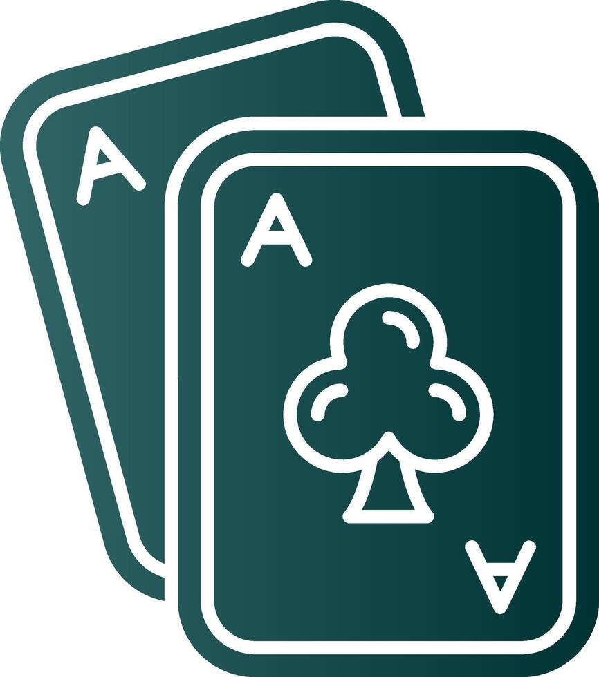 Aces Glyph Gradient Green Icon vector