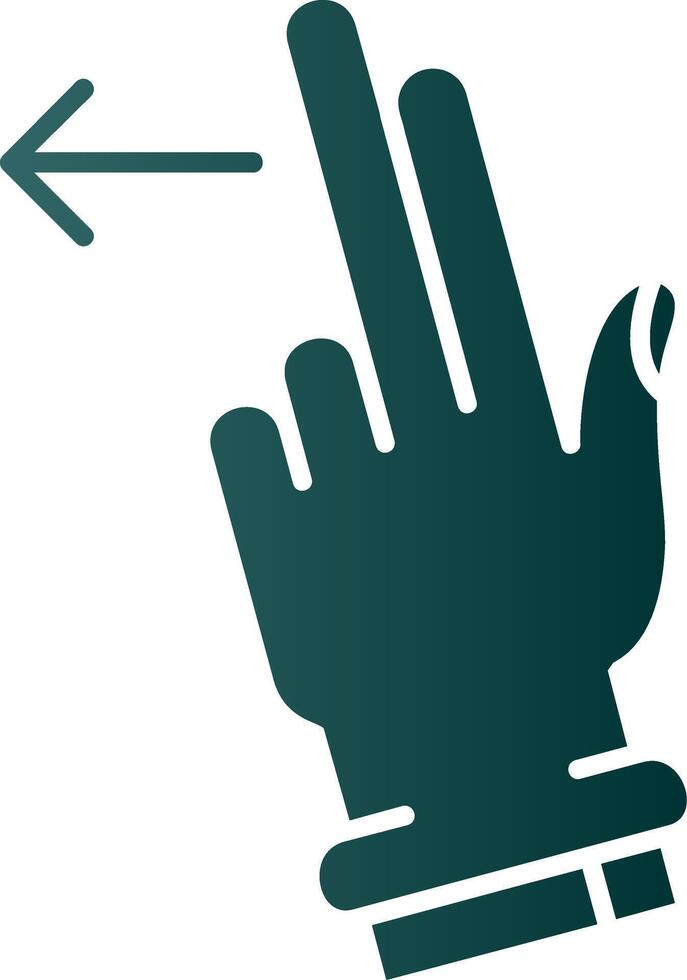 Two Fingers Left Glyph Gradient Green Icon vector