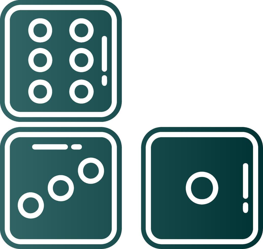 dados glifo degradado verde icono vector