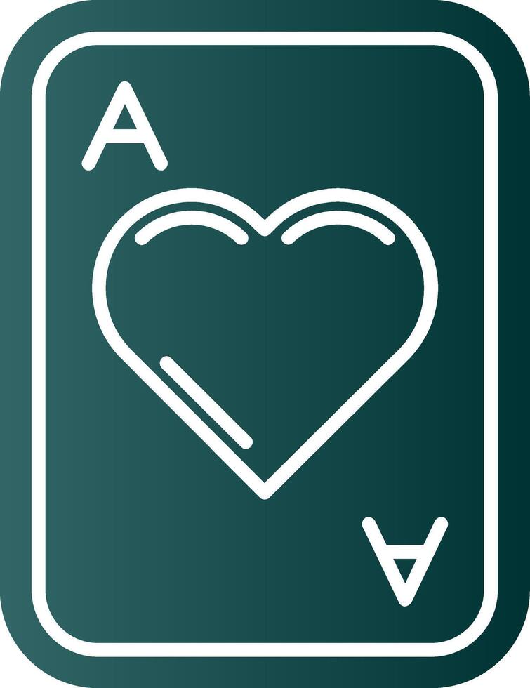 corazones glifo degradado verde icono vector