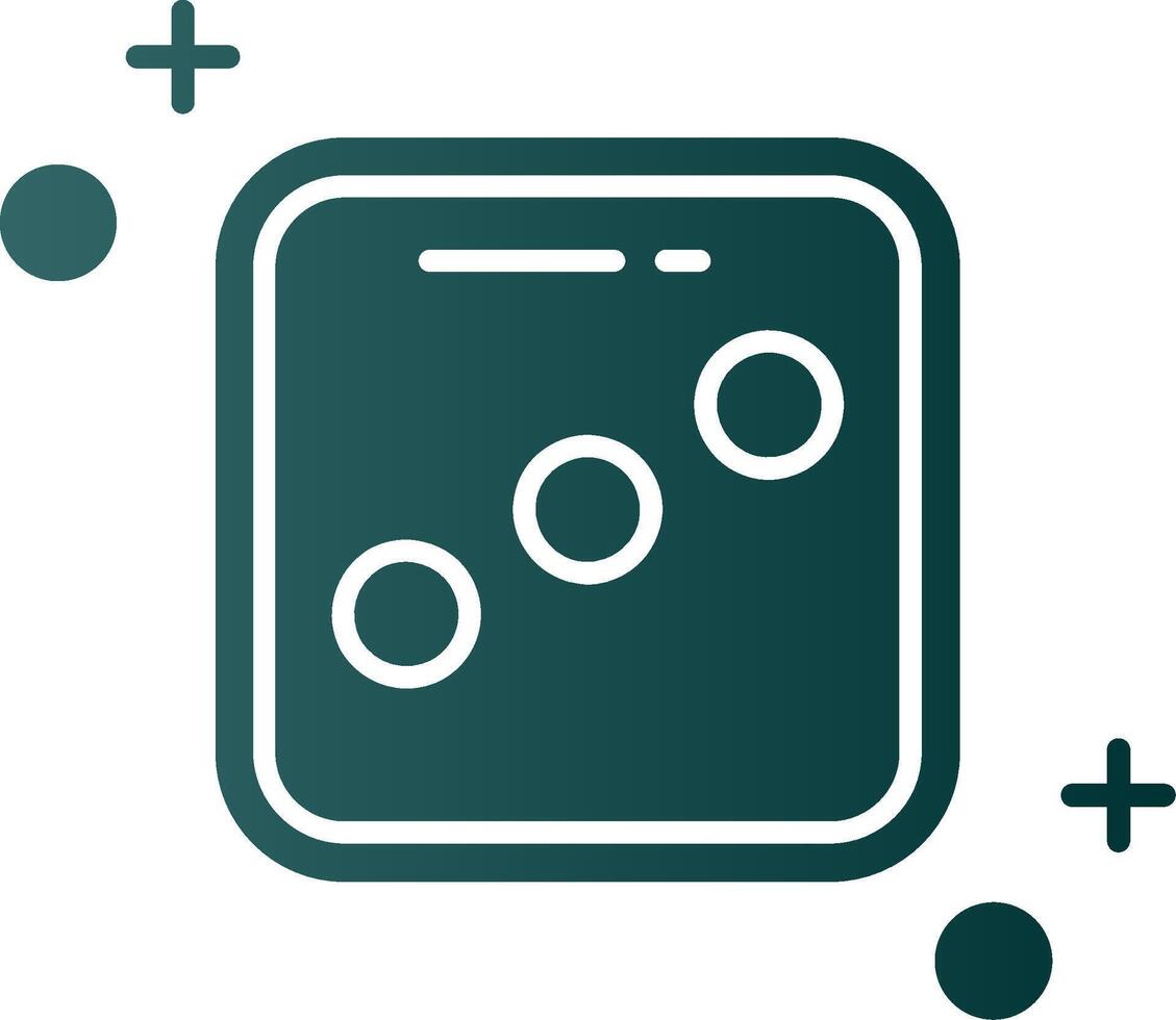 Dice three Glyph Gradient Green Icon vector