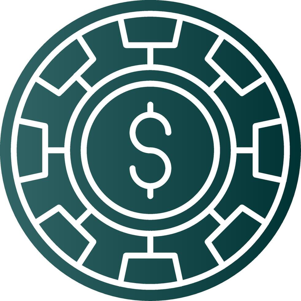 Chip Glyph Gradient Green Icon vector