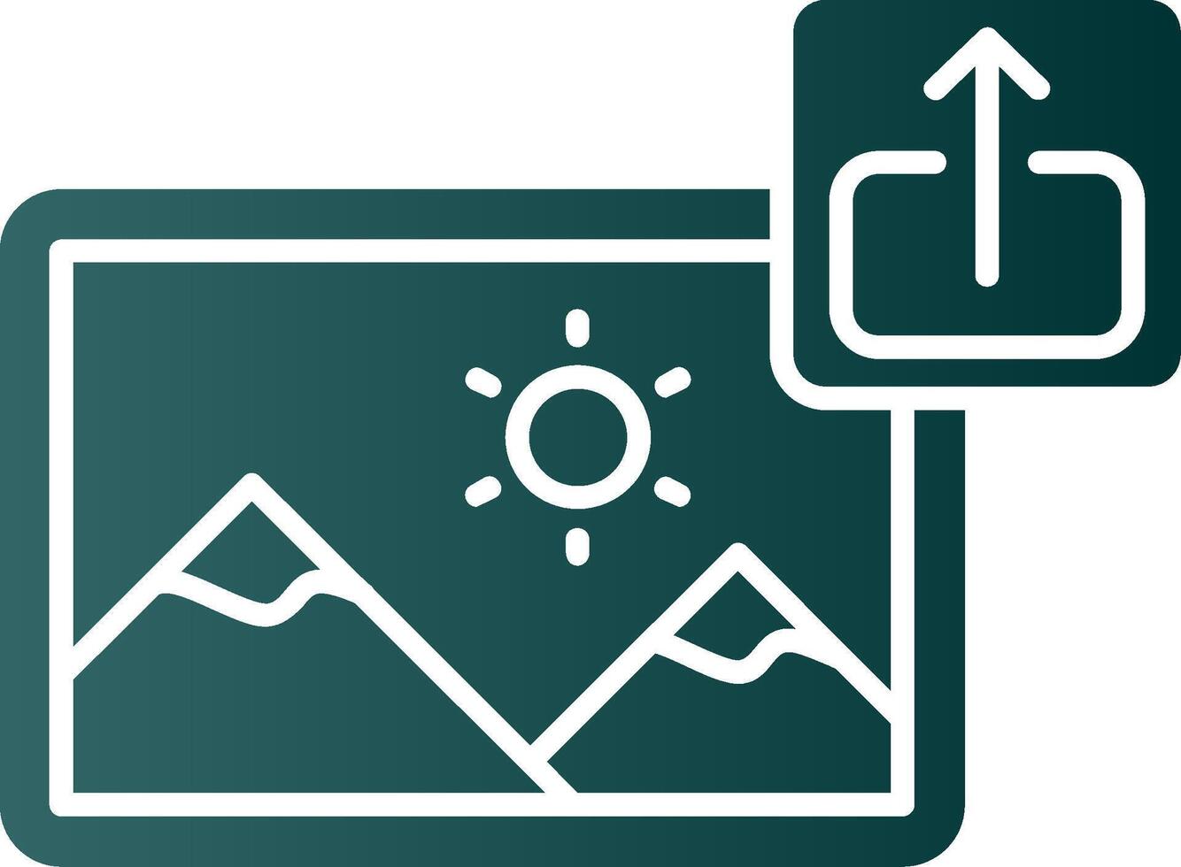Export Glyph Gradient Green Icon vector