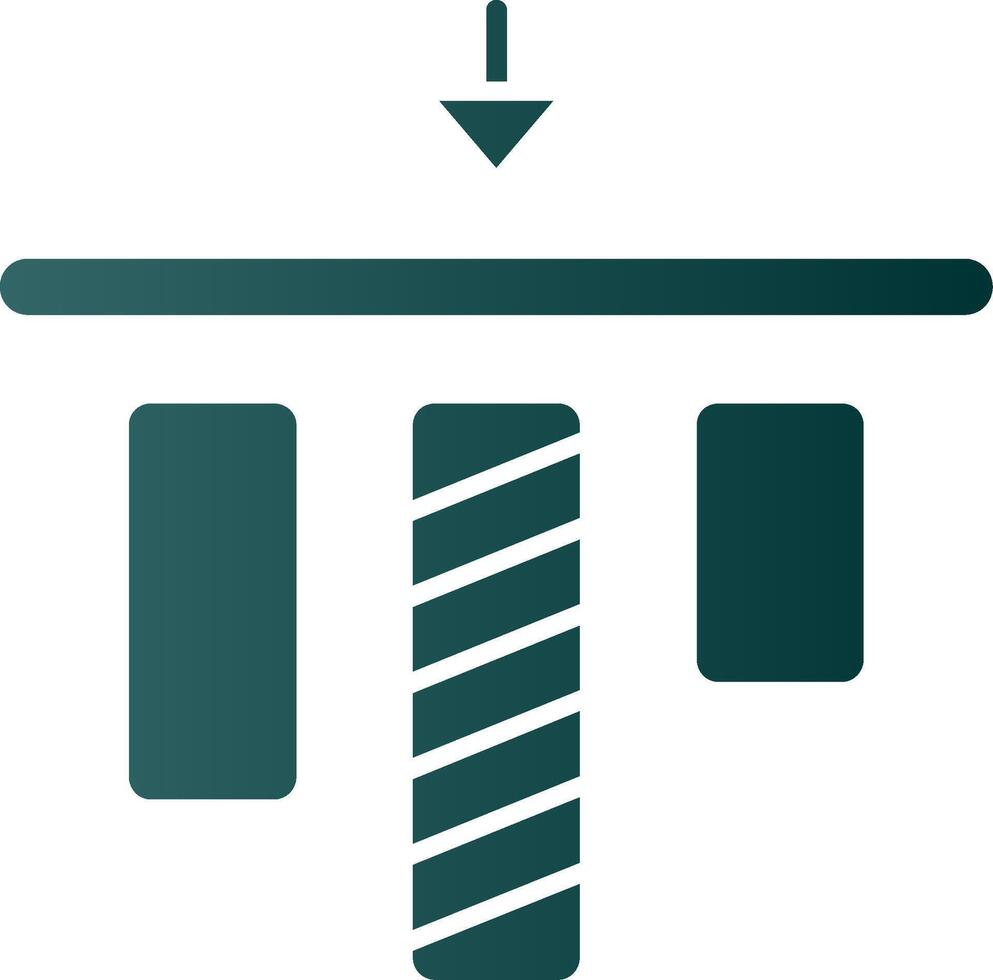 Top alignment Glyph Gradient Green Icon vector