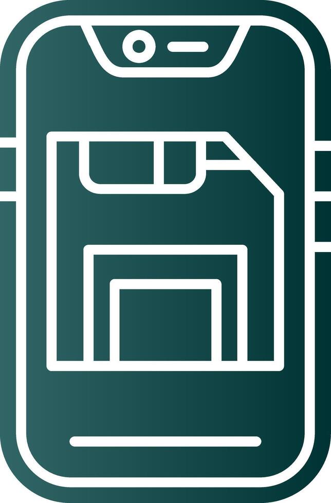 Save Glyph Gradient Green Icon vector