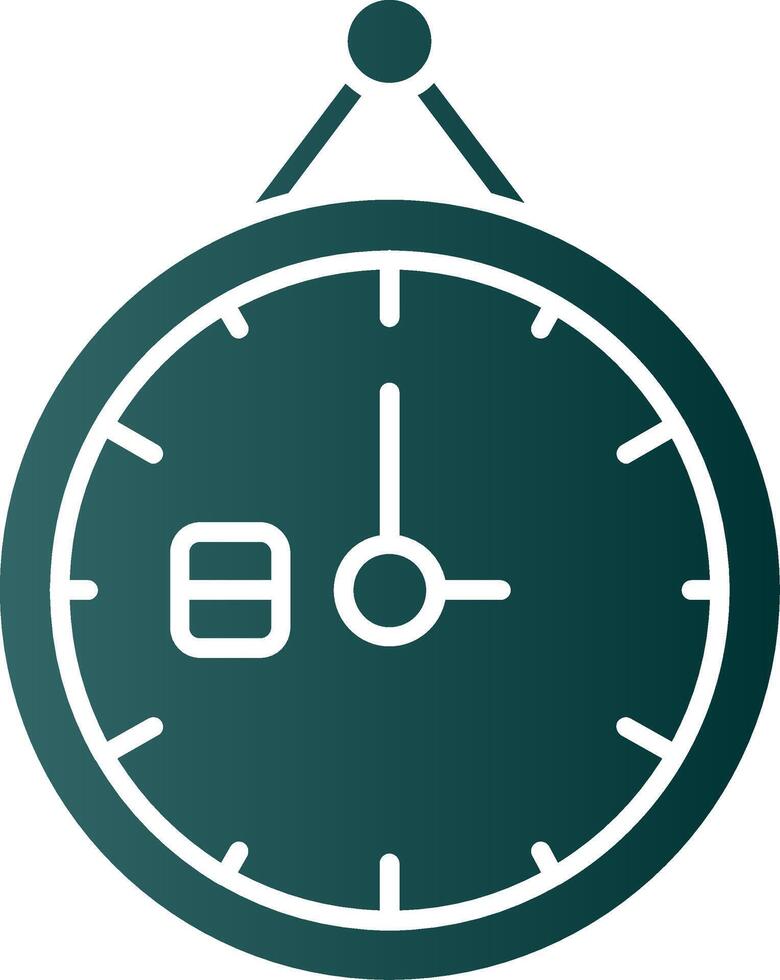 Clock Glyph Gradient Green Icon vector