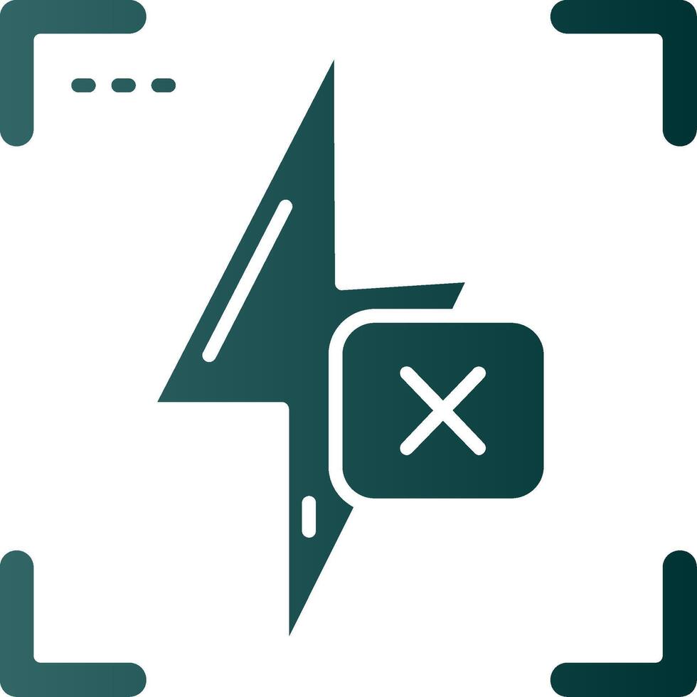 Flash off Glyph Gradient Green Icon vector
