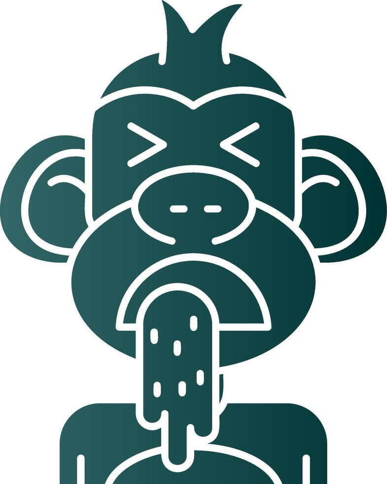 Vomit Glyph Gradient Green Icon vector