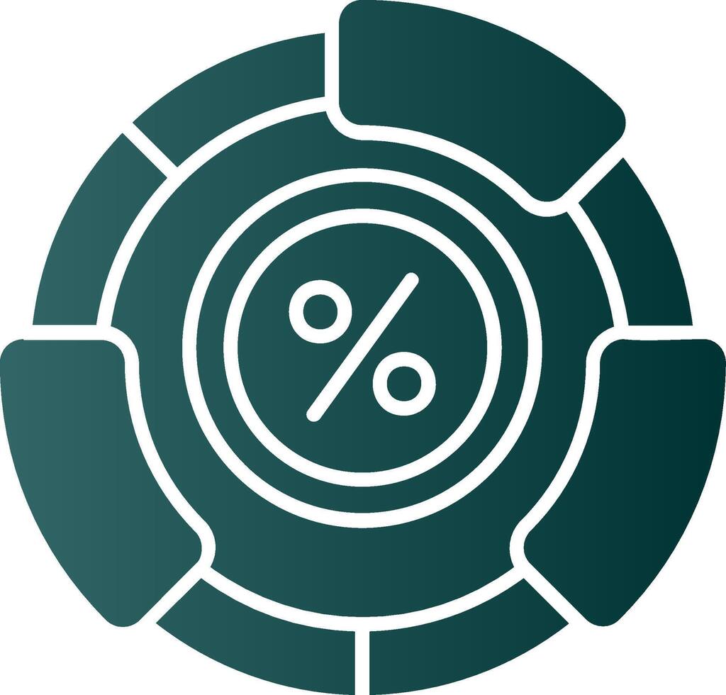 Ratio Glyph Gradient Green Icon vector