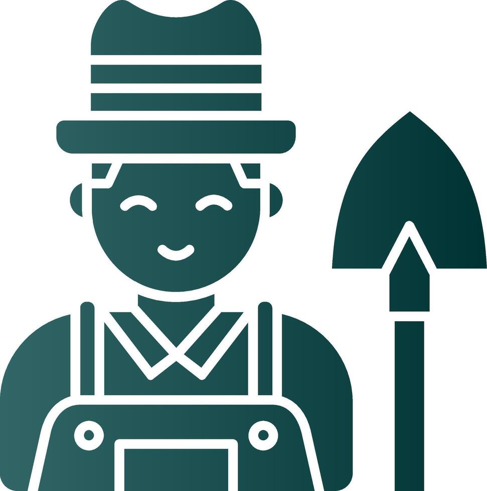 Farmer Glyph Gradient Green Icon vector