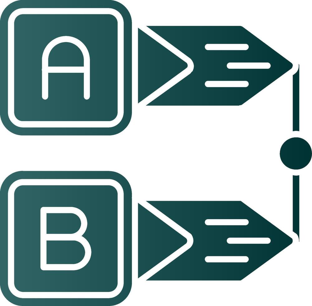 diagrama glifo degradado verde icono vector