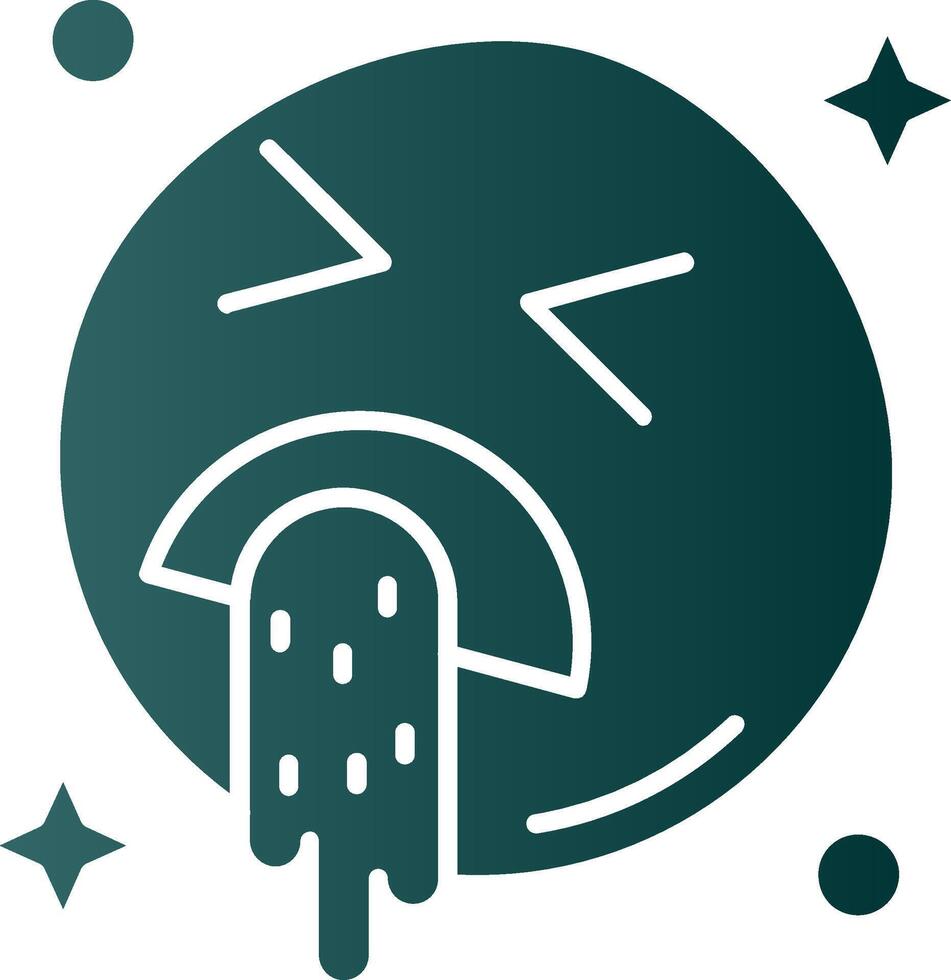 Vomit Glyph Gradient Green Icon vector
