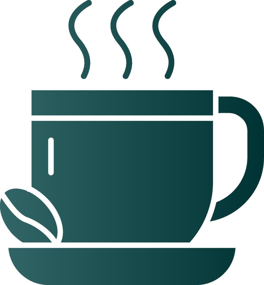 Coffee Glyph Gradient Green Icon vector