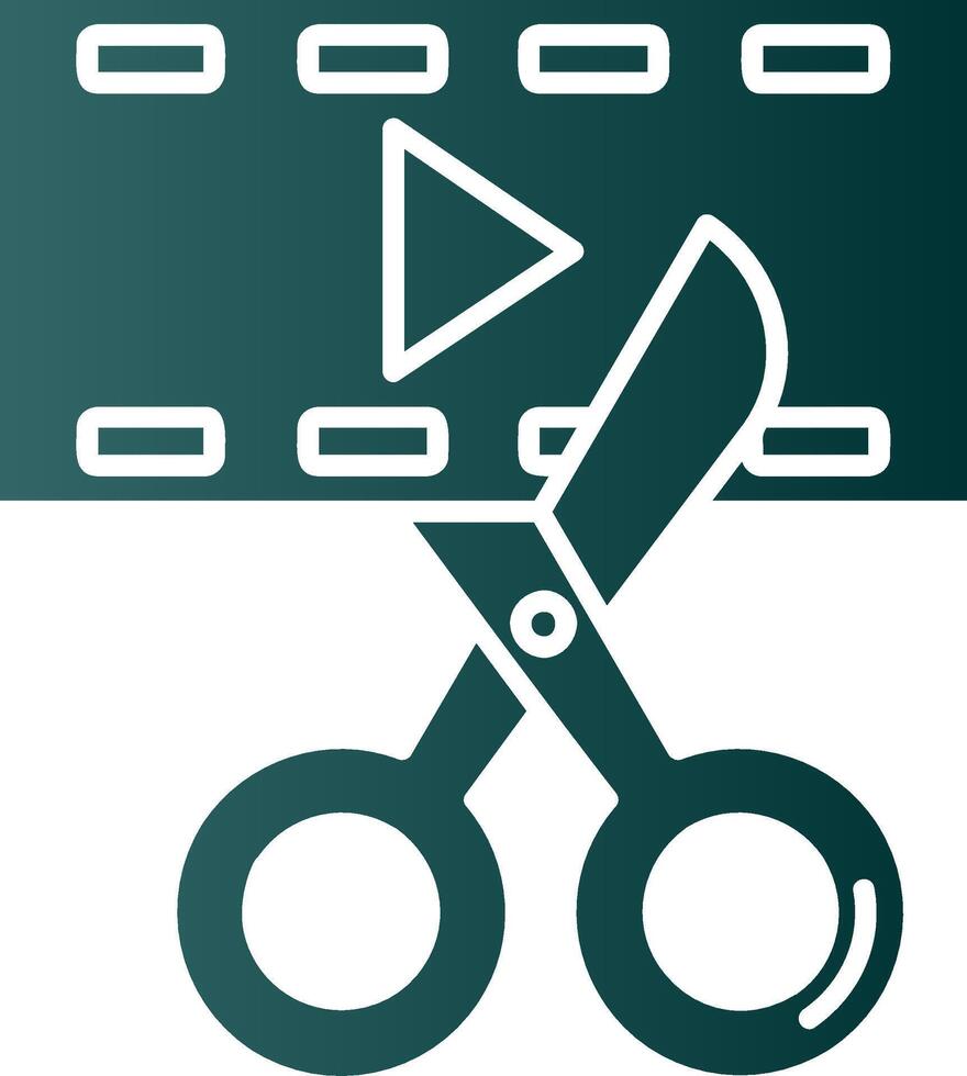 Video editor Glyph Gradient Green Icon vector