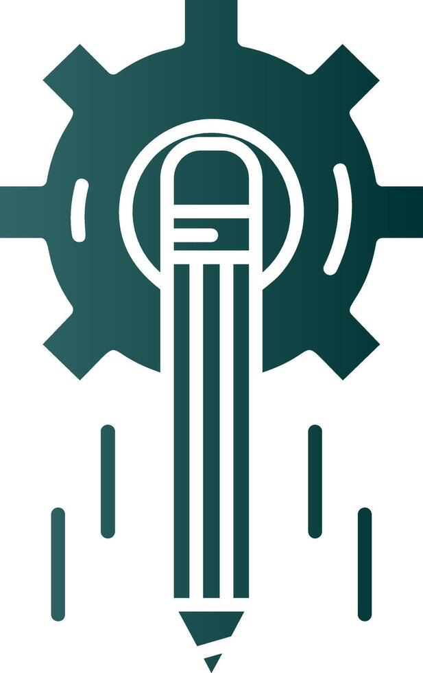 Design process Glyph Gradient Green Icon vector