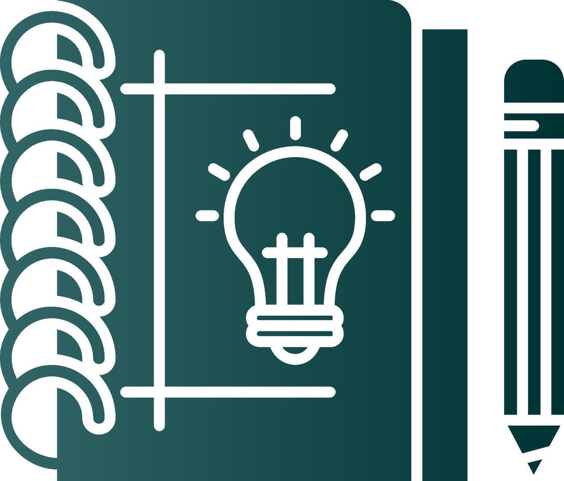 Sketchbook Glyph Gradient Green Icon vector