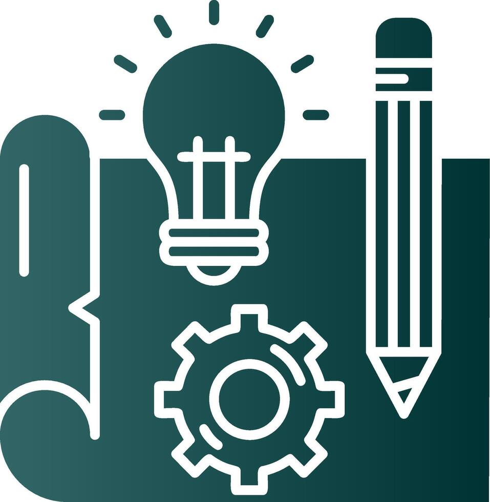 Blueprint Glyph Gradient Green Icon vector