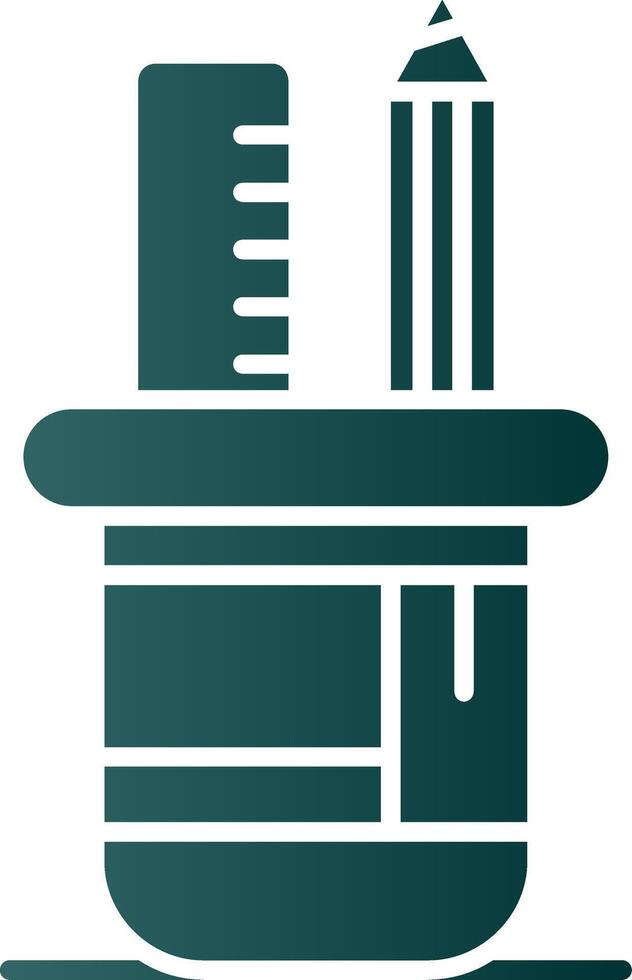 Pencil holder Glyph Gradient Green Icon vector