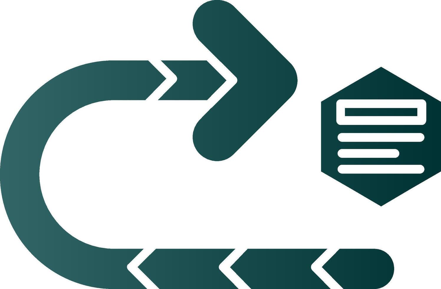 Right turn Glyph Gradient Green Icon vector