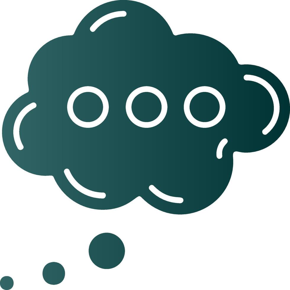 Cloud Glyph Gradient Green Icon vector