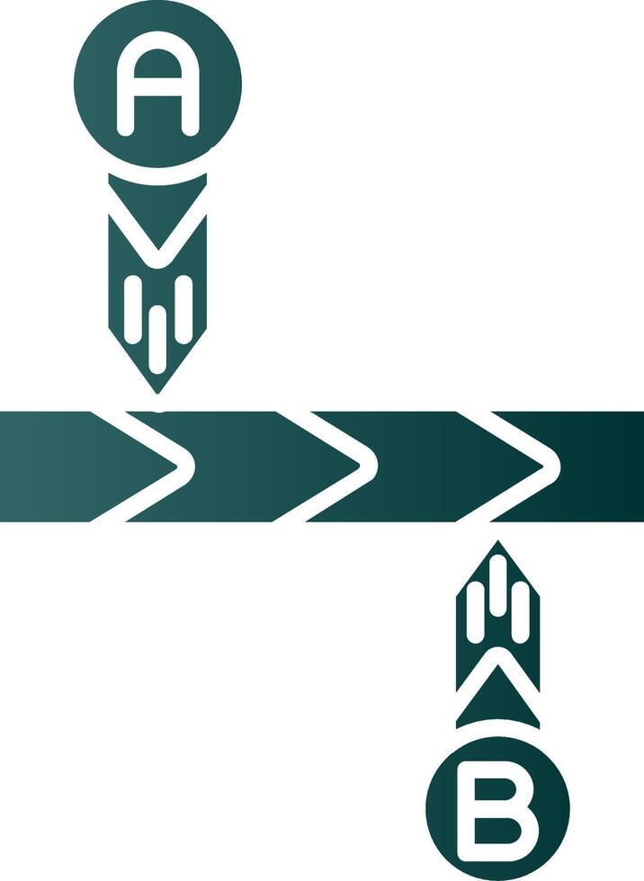 Timeline Glyph Gradient Green Icon vector