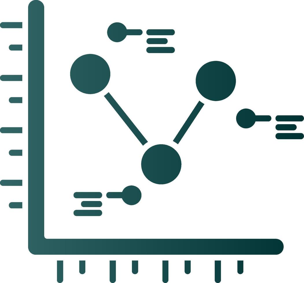 Chart Glyph Gradient Green Icon vector