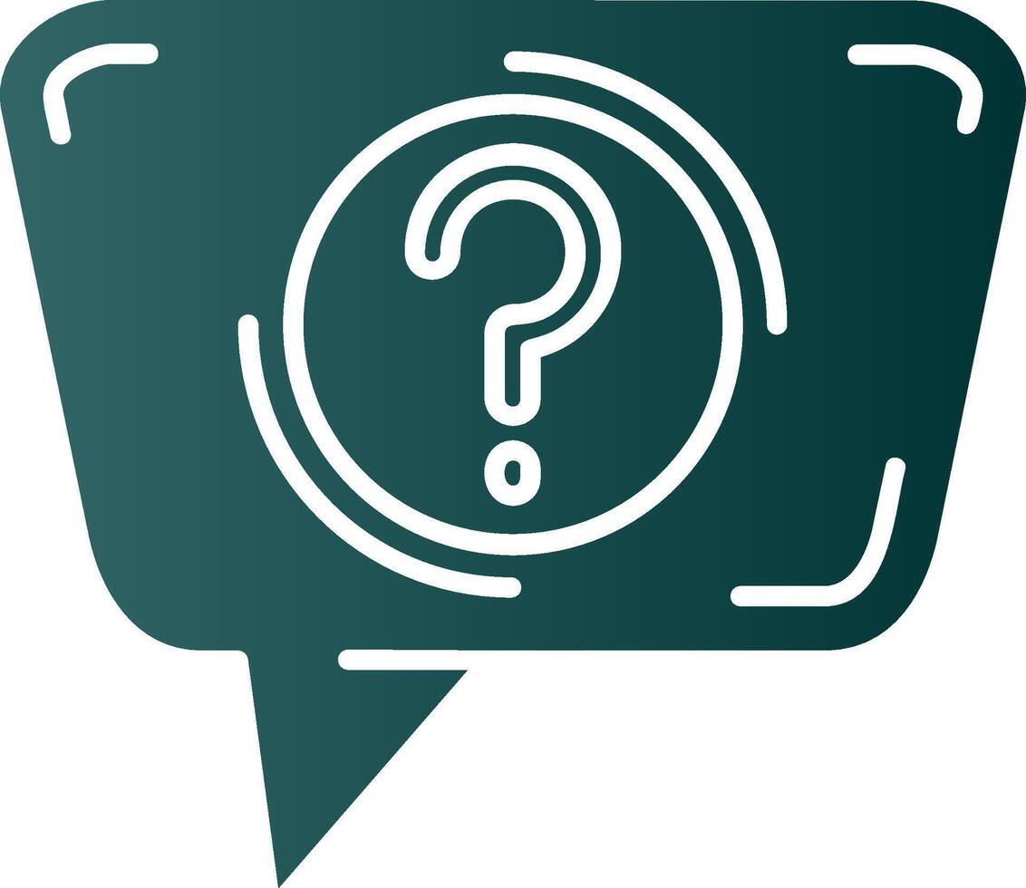 Question Glyph Gradient Green Icon vector