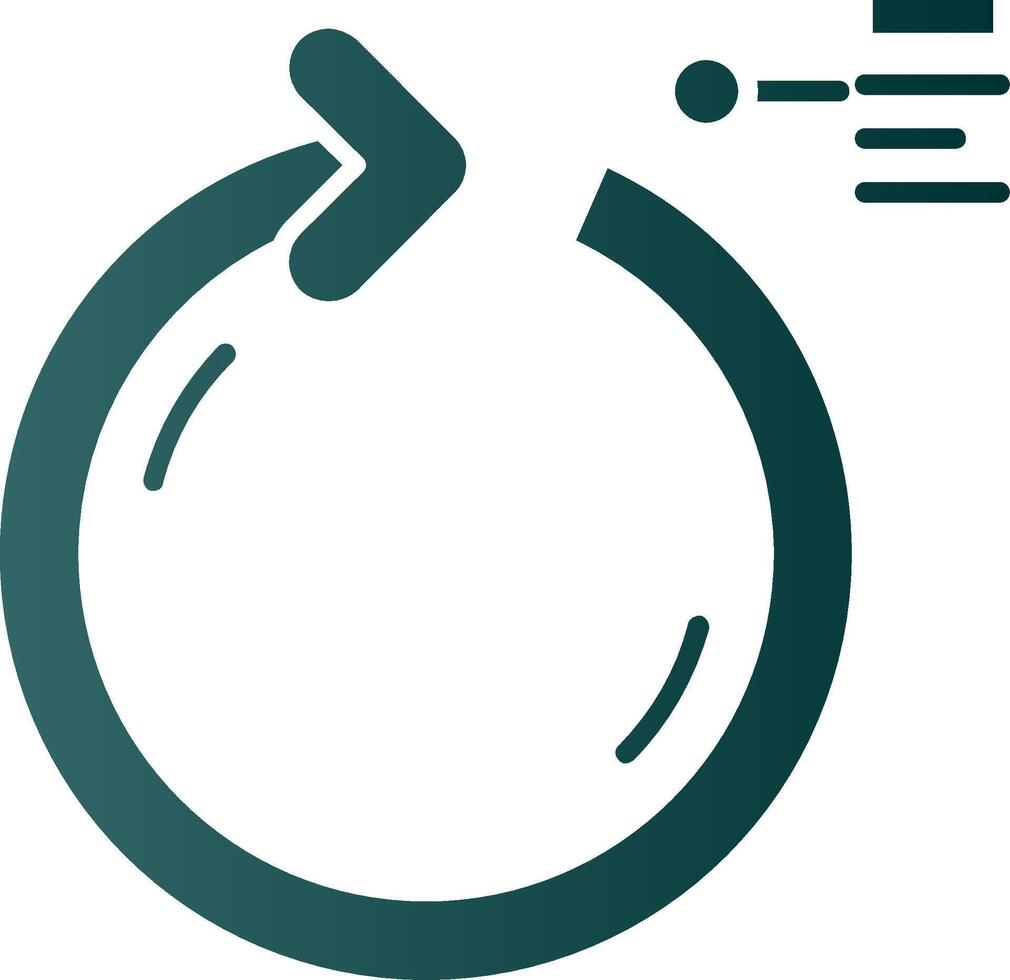 Circular Arrow Glyph Gradient Green Icon vector