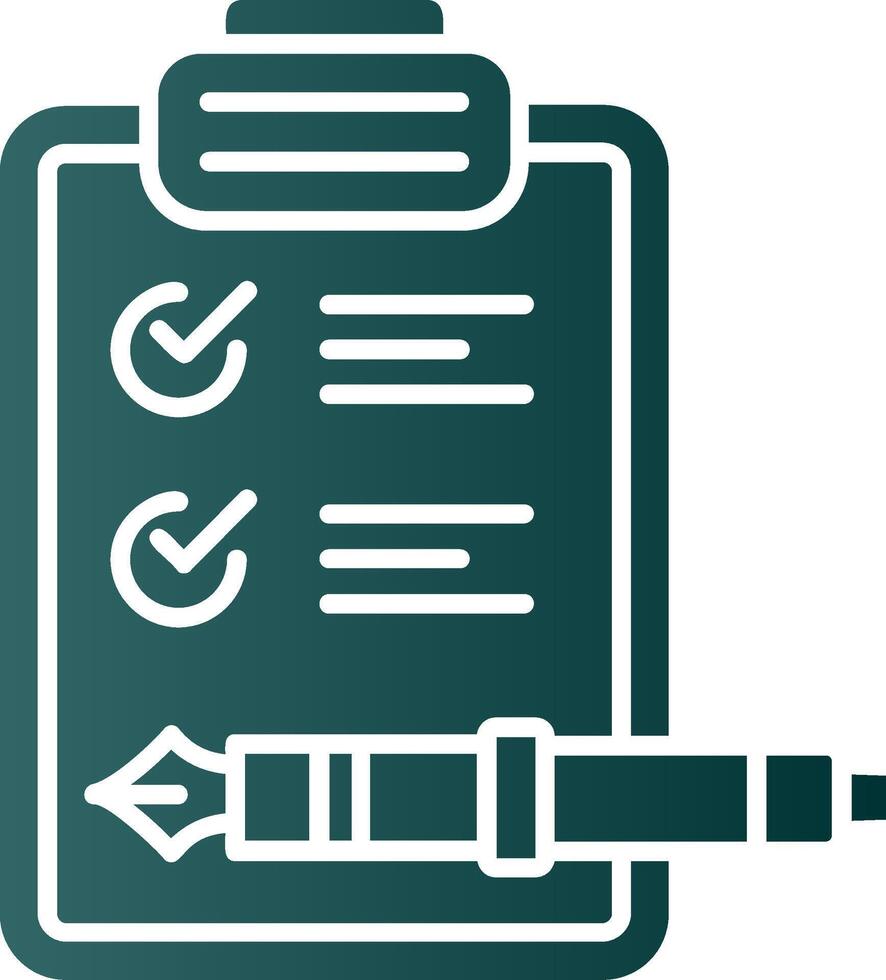 Check list Glyph Gradient Green Icon vector
