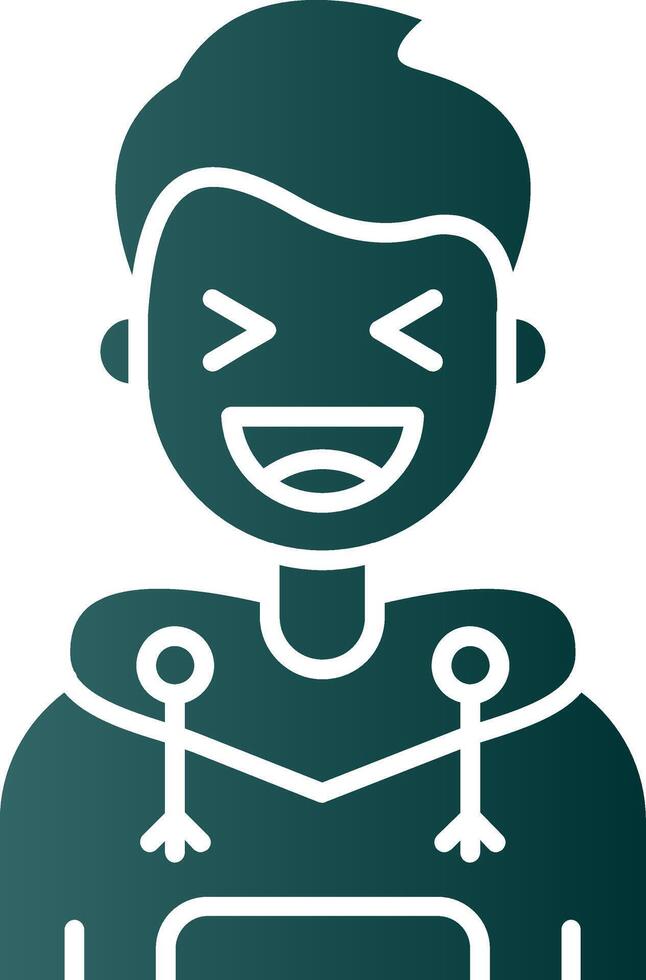 Laugh Glyph Gradient Green Icon vector