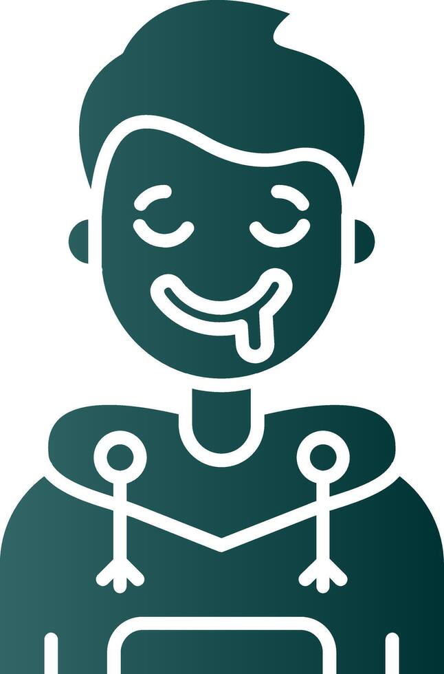 Drooling Glyph Gradient Green Icon vector
