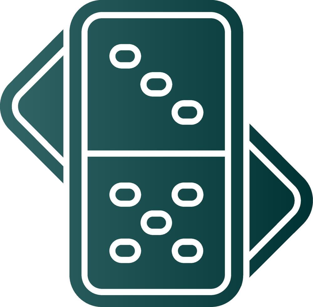 Domino Glyph Gradient Green Icon vector