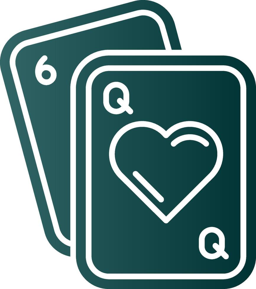 Poker Glyph Gradient Green Icon vector