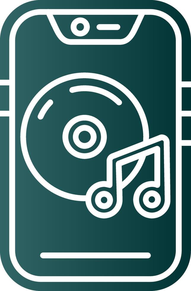 Music player Glyph Gradient Green Icon vector