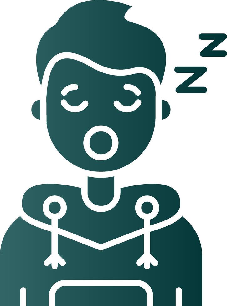 Sleep Glyph Gradient Green Icon vector