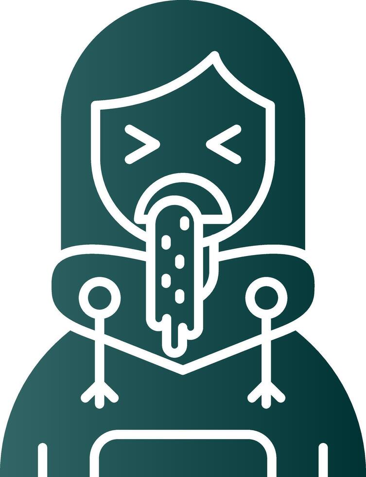 Vomit Glyph Gradient Green Icon vector