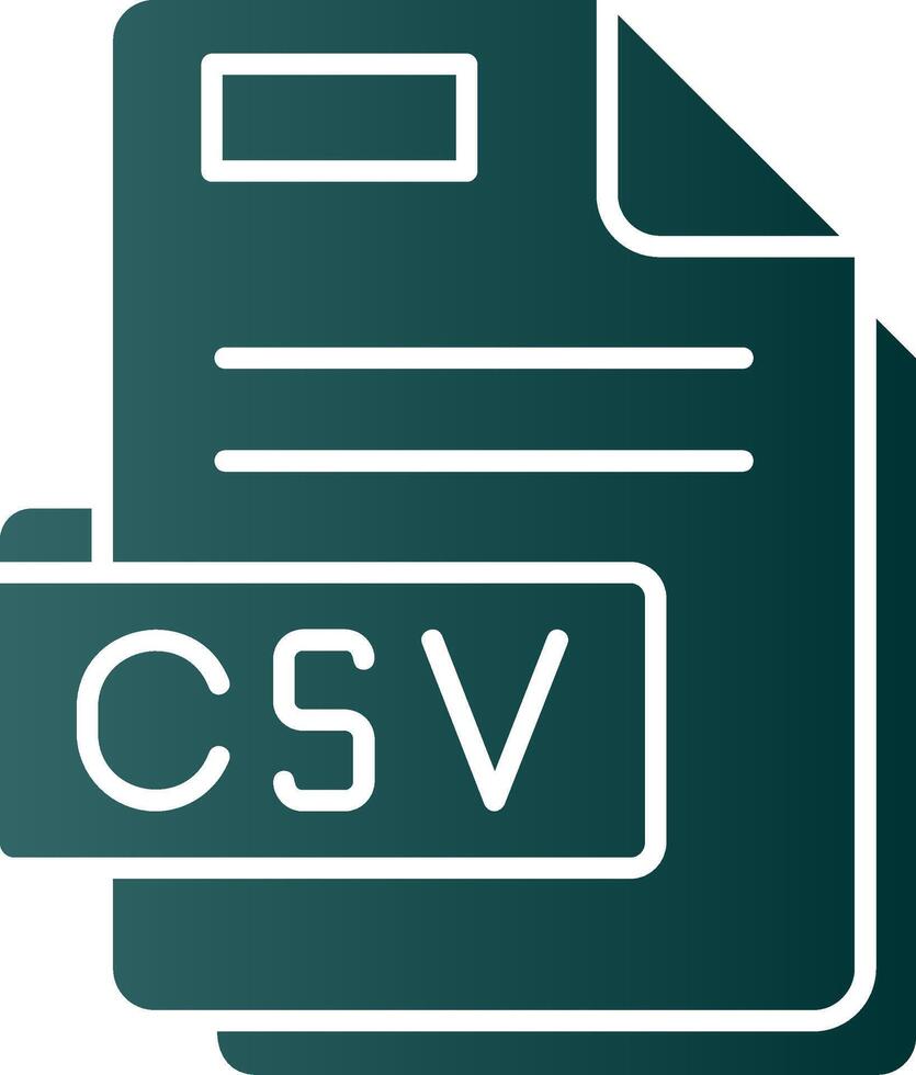 csv glifo degradado verde icono vector