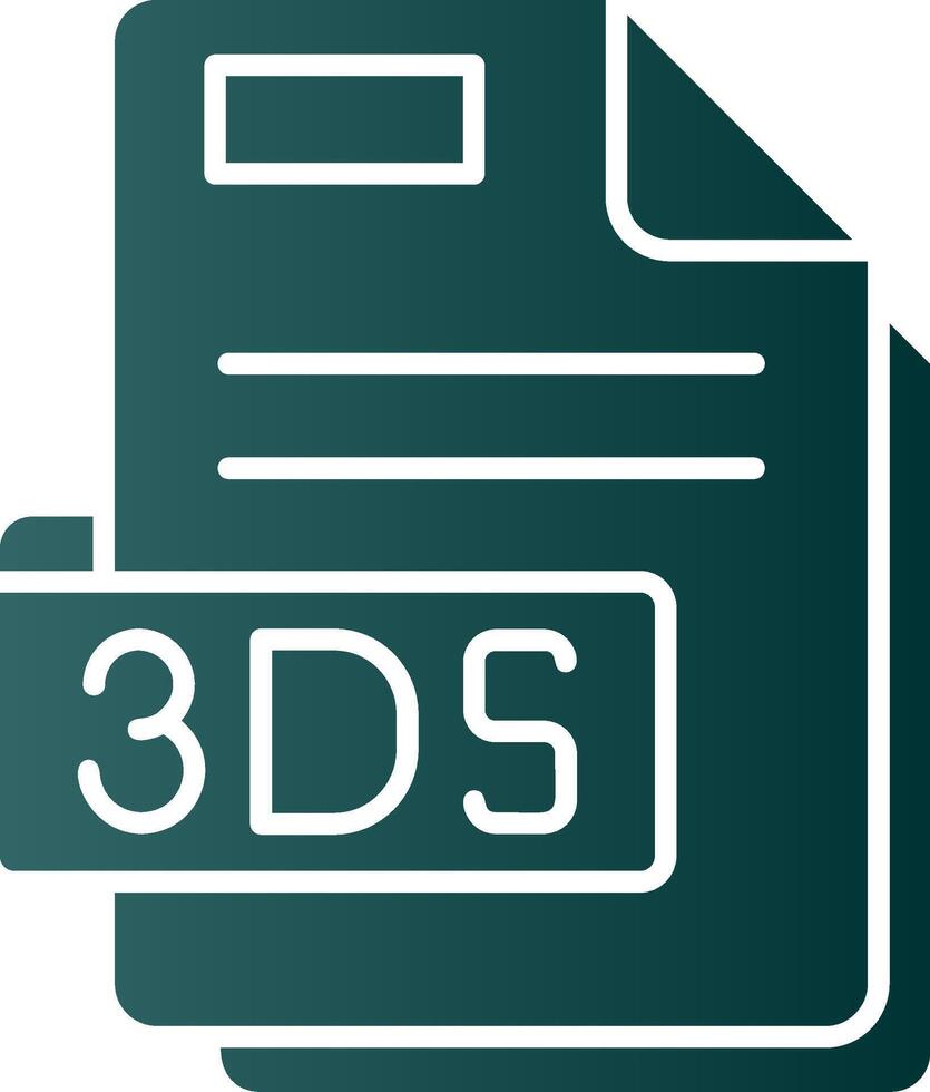 3ds glifo degradado verde icono vector