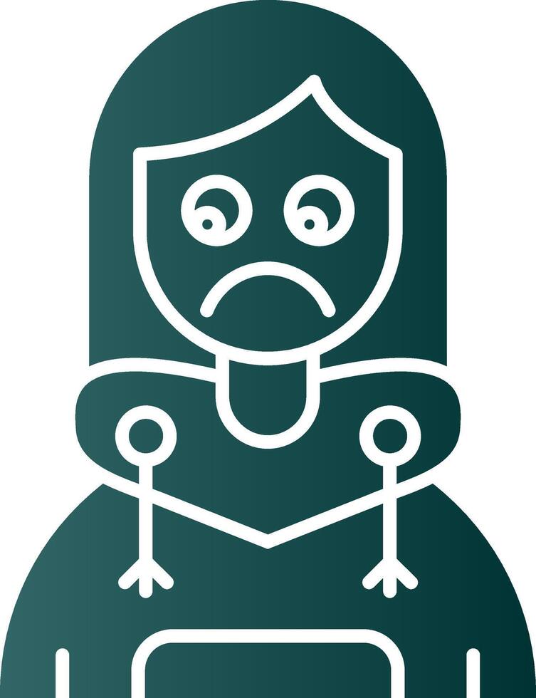 Sad Glyph Gradient Green Icon vector