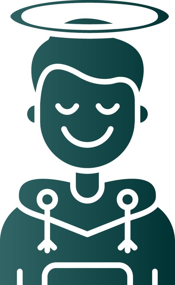 Angel Glyph Gradient Green Icon vector