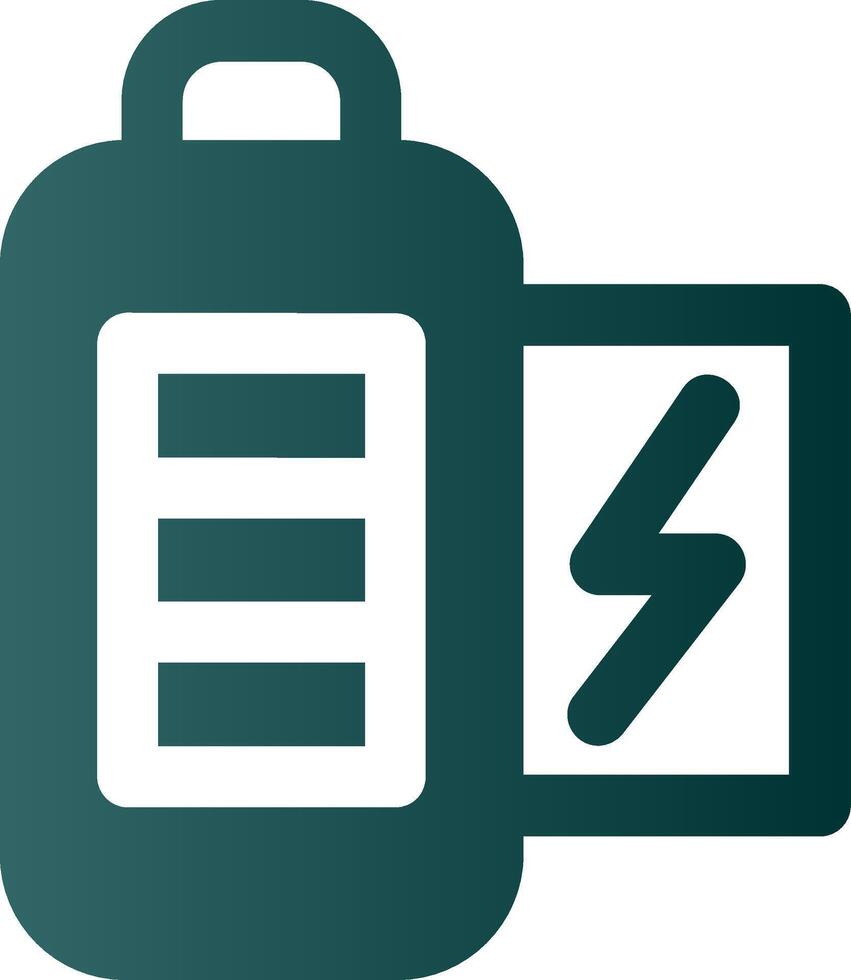 Battery full Glyph Gradient Green Icon vector