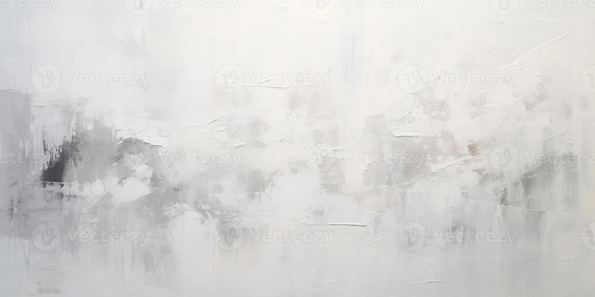 AI generated Abstract white oil paint brushstrokes texture pattern background. Contemporary modern art painting with the use of palette knife, highly textured wallpaper backdrop photo