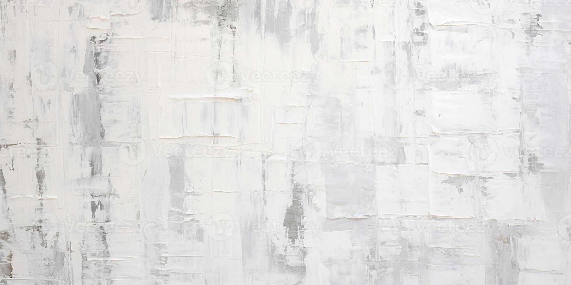 AI generated Abstract white oil paint brushstrokes texture pattern background. Contemporary modern art painting with the use of palette knife, highly textured wallpaper backdrop photo